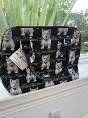 Signare USA Westie Dog Black Convertible
Top Handle Handbag